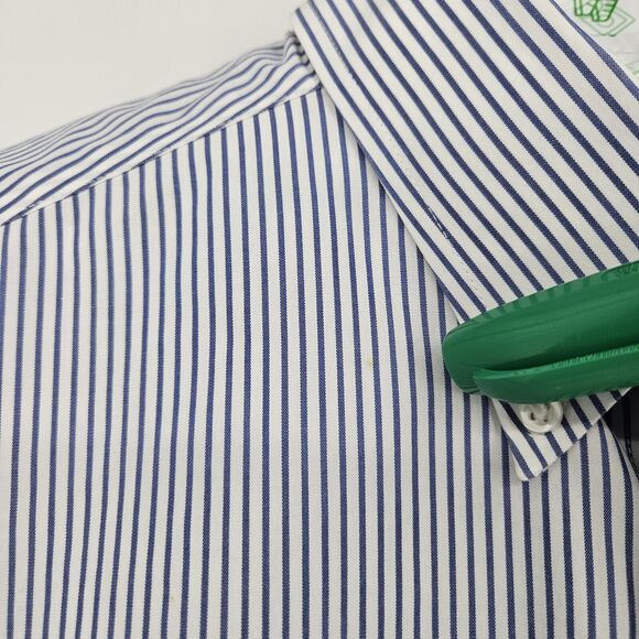 Roundtree & Yorke Shirt Mens 16 1/2 35 Blue Striped‎ EZ Wash Gold Label Business - Picture 3 of 10
